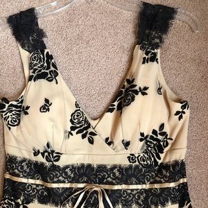 My Michelle roses with sheer overlay dress